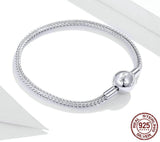 LOVE FOREVER Sterling Silver Snake-Chain Charm Bracelet