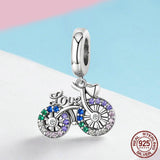 CRYSTAL BICYCLE Sterling Silver Charm