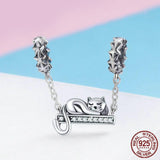 ADORABLE CAT Sterling Silver Charm