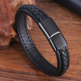 Leather Braid Wristband