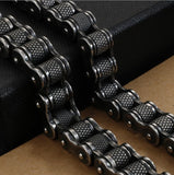 Heavy Brushed Stainless Steel Motorcycle Chain Bracelet