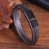 Leather Braid Wristband
