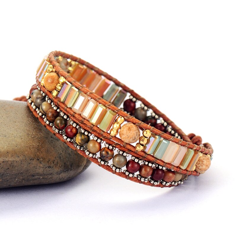 NATURAL STONE DUAL WRAP BRACELET