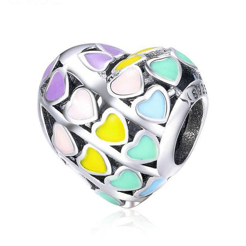 RAINBOW HEART Sterling Silver Charm