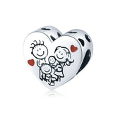 FAMILY HEART Sterling Silver Charm
