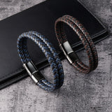 Leather Two-tone Dual Rope Bracelet
