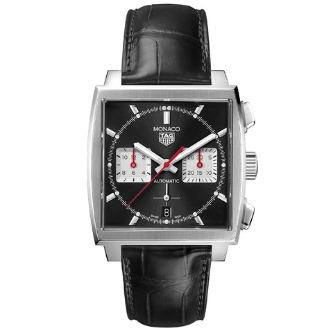 TAG HEUER WATCH MONACO HEUER 02 AUTOMATIC - LEATHER STRAP