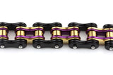 Black/Purple/Gold Motorcycle Chain and Link Bracelet