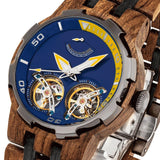 Wilds - Men's Dual Wheel Automatic Ambila Wood Watch.