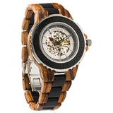 Wilds - Men's Genuine Automatic Zebra & Ebony Wooden Watch