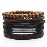 WHERE THERE'S A WILL Multilayer Vintage Leather Wrap Bracelet