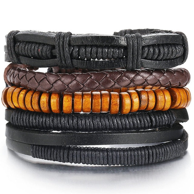 DUSK 'TIL DAWN Multilayer Vintage Leather Wrap Bracelet