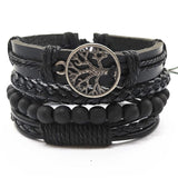 BLACK NIGHT Multilayer Vintage Leather Wrap Bracelet