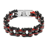 Black/Red Motorcycle Chain Bracelet