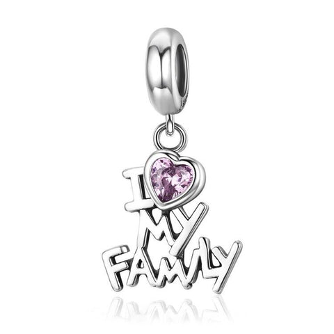 I LOVE MY FAMILY Sterling Silver Charm