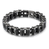 Heavy Brushed Stainless Steel Motorcycle Chain Bracelet